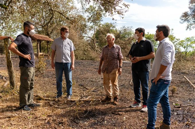 Emergencia Agropecuaria: recorrieron las zonas afectadas por el incendio en Colonia Oro Verde